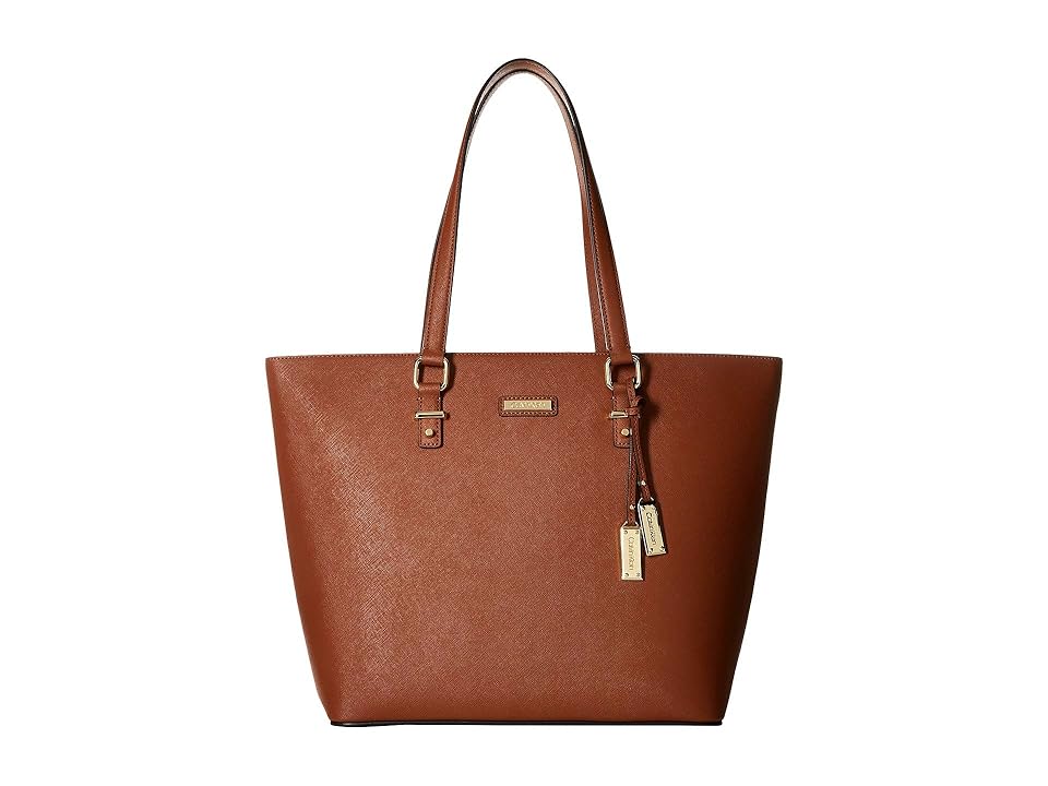 

Calvin Klein Saffiano Leather Tote (Luggage) Tote Handbags, Brown
