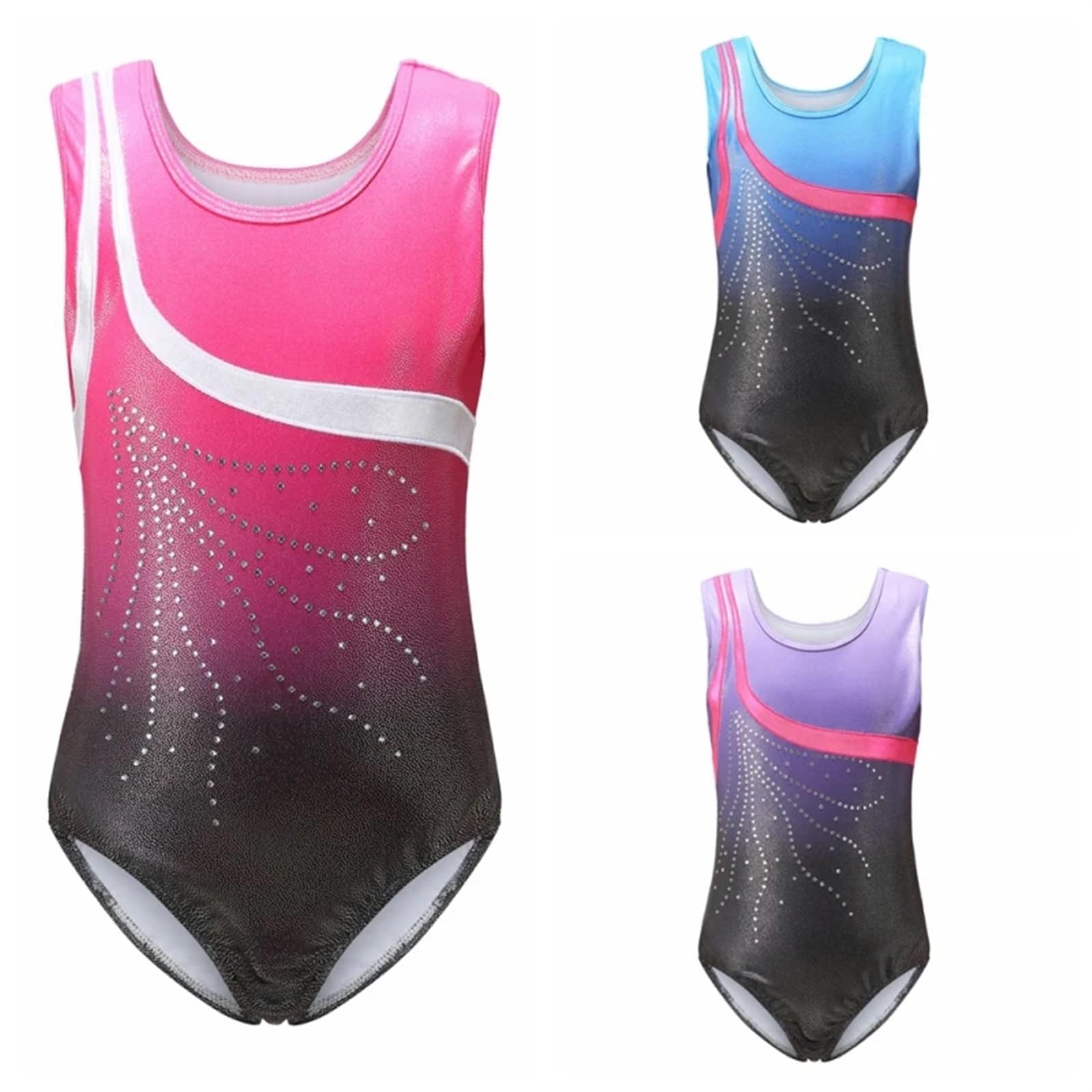 Leotardo de gimnasia para niñas y niñas de manga larga sin mangas Ballet Ejercicio Ropa de baile Gimnasia Ballet Leotard