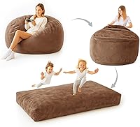 Vista 9 de Puf para adultos, 3 pies, puf con relleno, de espuma viscoelástica, puf de felpa, mueble para sala moderna, adecuado para dormitorio, balcón