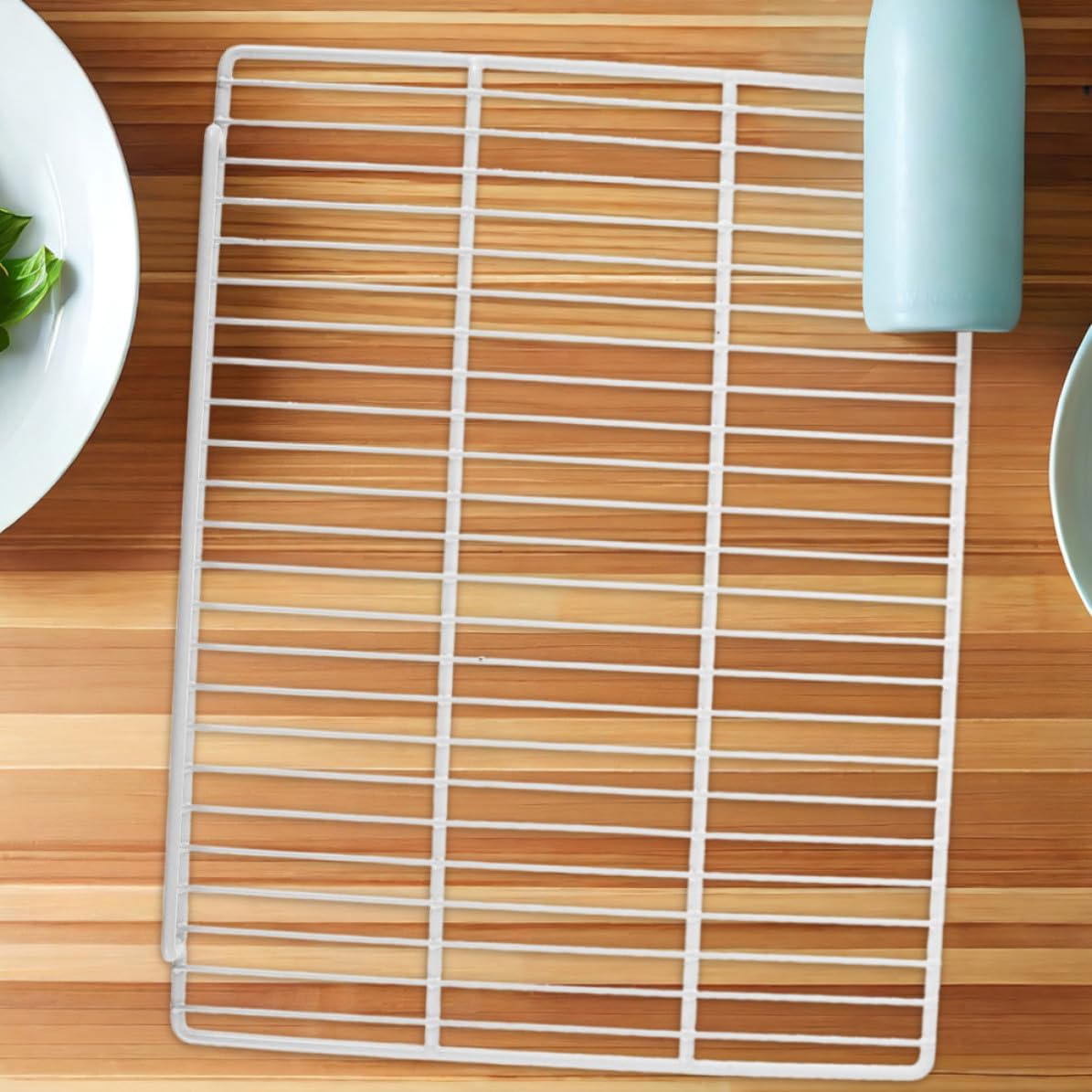 2 Estantes para Refrigerador y Congelador de Acero Recubrimiento Plástico Blanco, Diseño Ventilado para Optimización de Espacio, Divisores Horizontales Resistentes