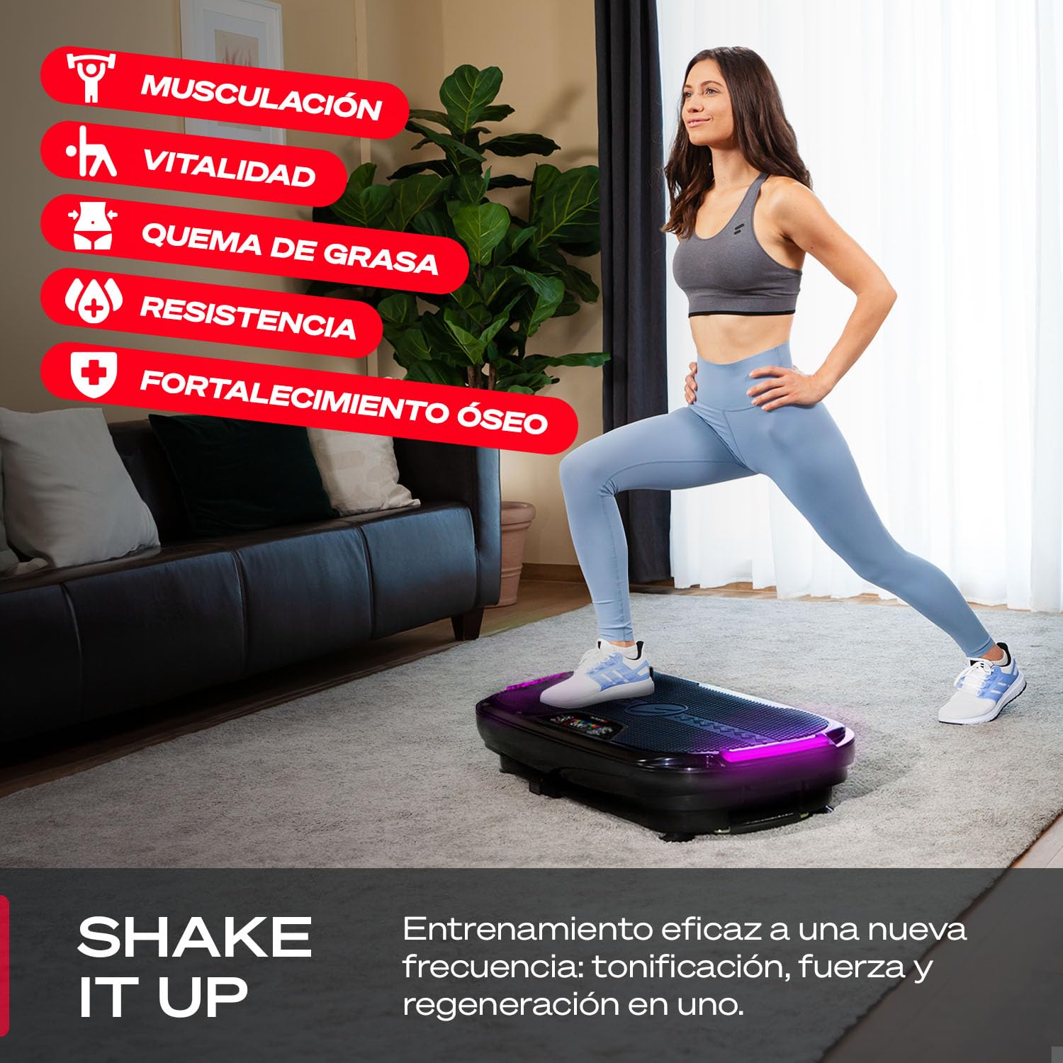 Sportstech VP275 – Plataforma vibratoria para el hogar – 99 niveles de entrenamiento – Marca de calidad alemana – Entrenamiento físico – Quema grasa y desarrollo muscular Entrenamiento de todo el