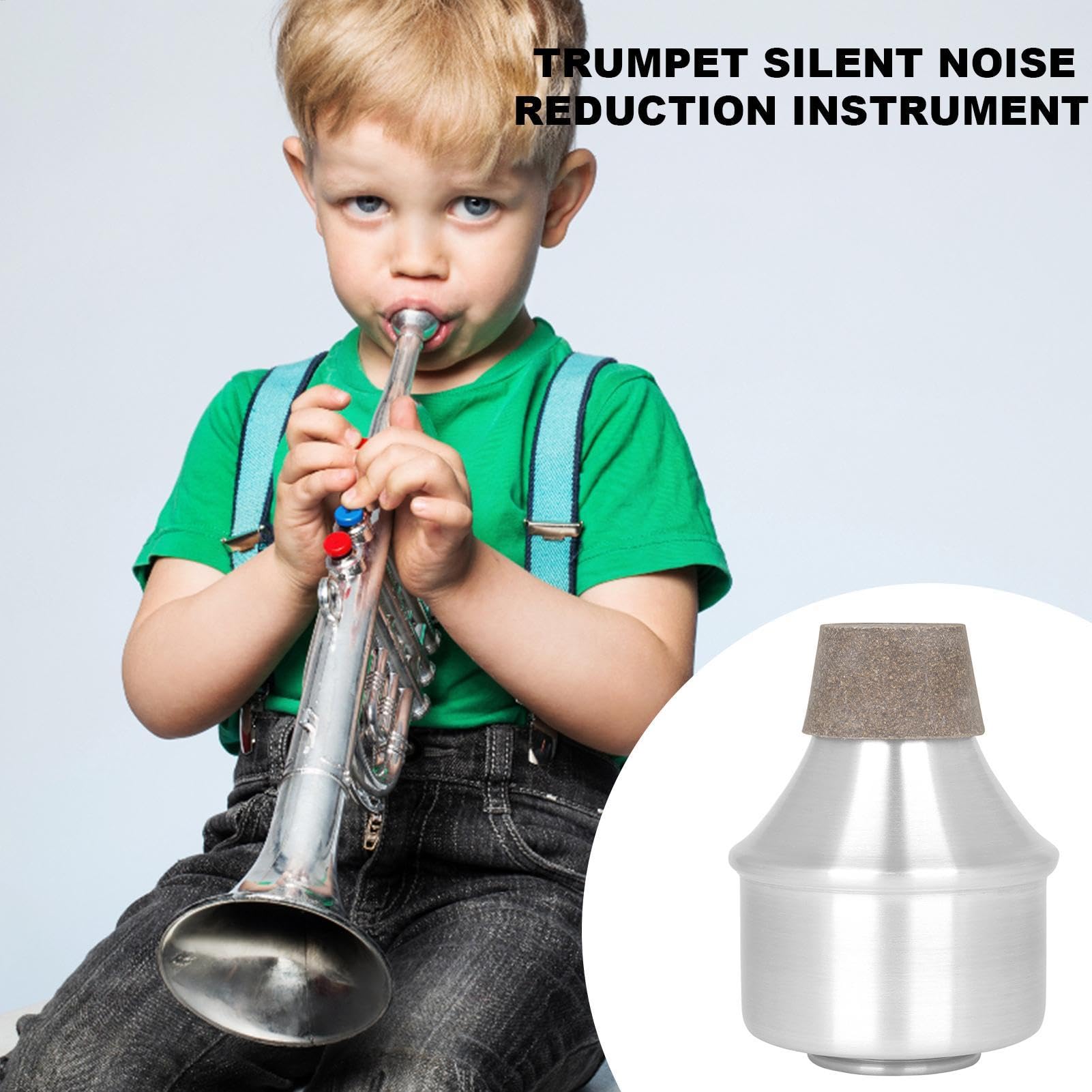 wyciszona trąbka, wyciszenie trąbki, wyciszenie do ćwiczeń ze stopu aluminium, akcesoria do trąbki, cicha trąbka treningowa, trąbka bezgłośna, trąbka jazzowa, wyciszenie klasycznej trąbki