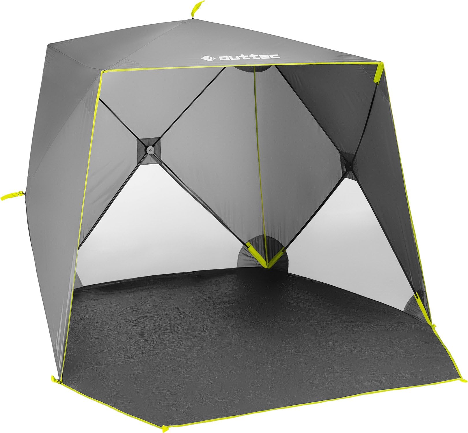 Angelzelt 210x210x160 cm Wasserdicht, Schnellaufbau Wurfzelt mit Quick-Set-System, UV30+ Sonnenschutz, 360° Belüftung, Leicht, Kompakt, Stabil, Camping & Angel Zubehör Shade Camp