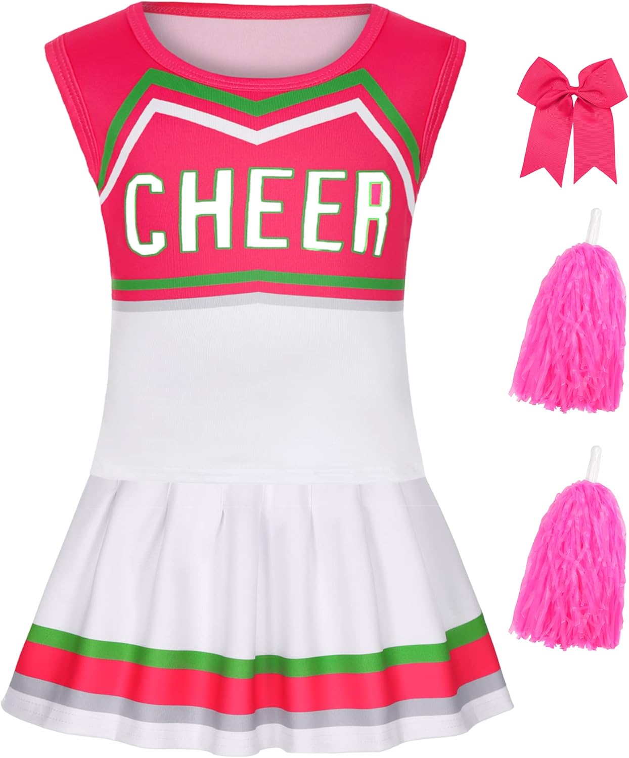 KAKALVER cheerleader costume for girls cheerleader outfit for Halloween Dress Up Cheerleader Gifts
