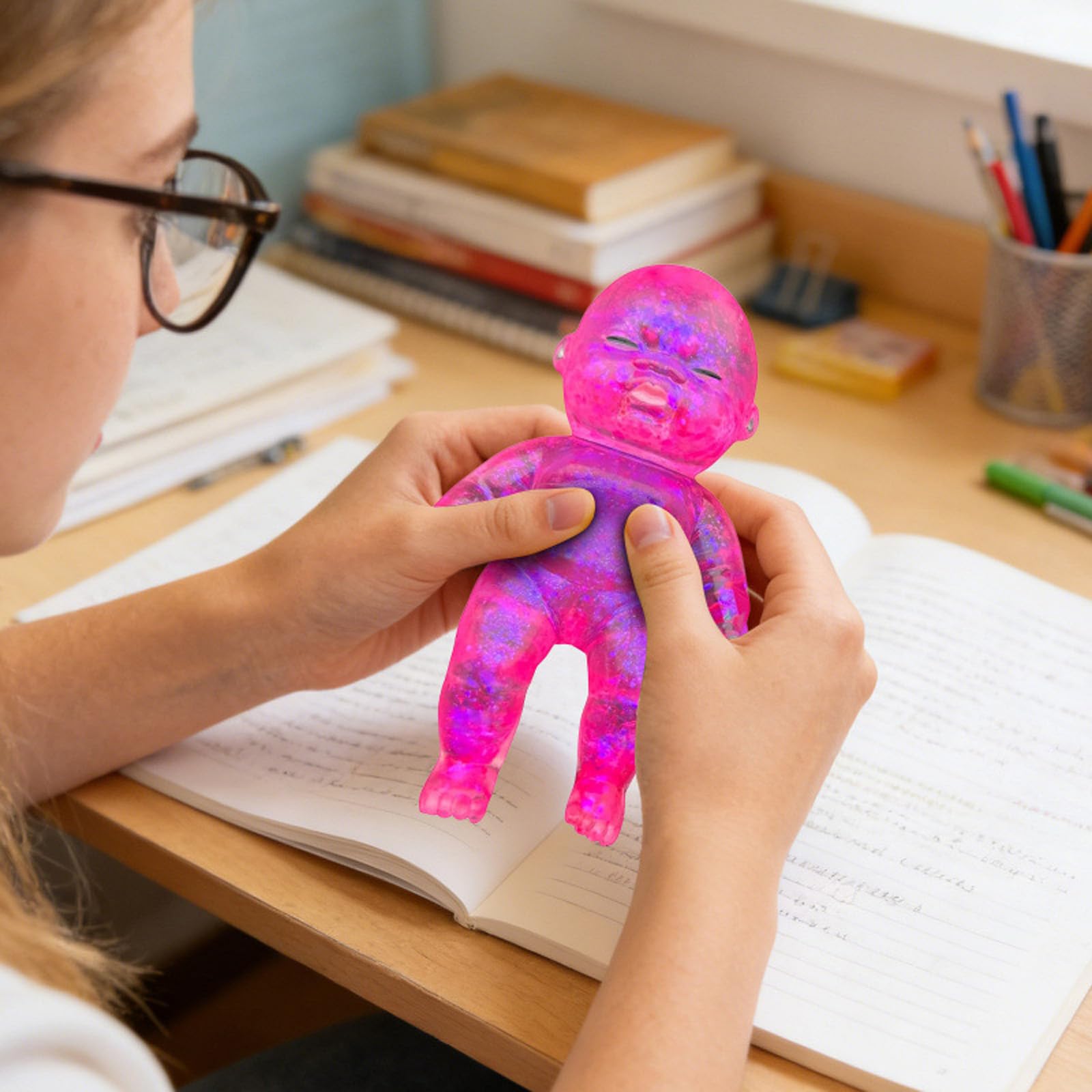 Squeeze Stress Doll Toys, 2 szt. zmywalnych małych zabawek, miękka i wolno rosnąca zabawka relief dla dorosłych