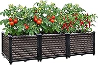 Vista 11 de Macetas Grandes para Plantas de Exterior - Profundizadas 20" de Altura, Camas Elevadas para Jardinería con Autoriego, Caja de Plantación Elevada