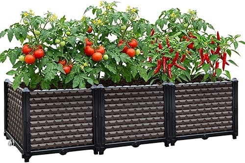 Miniatura 11 de Macetas Grandes para Plantas de Exterior - Profundizadas 20" de Altura, Camas Elevadas para Jardinería con Autoriego, Caja de Plantación Elevada