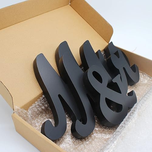 Miniatura 8 de Letrero para mesa de boda, letras grandes de madera de señor y señorita, decoración de fiesta, mesa de cabeza, letra de madera para boda, letrero de