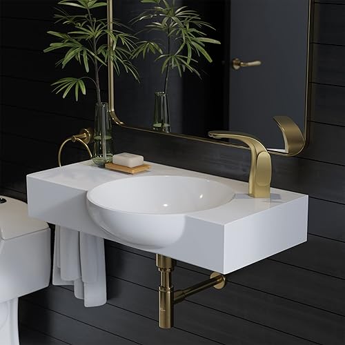 Miniatura 4 de Swiss Madison Well Made Forever SM-WS326 Château 30" grifo lateral izquierdo montaje en pared fregadero de baño, blanco brillante