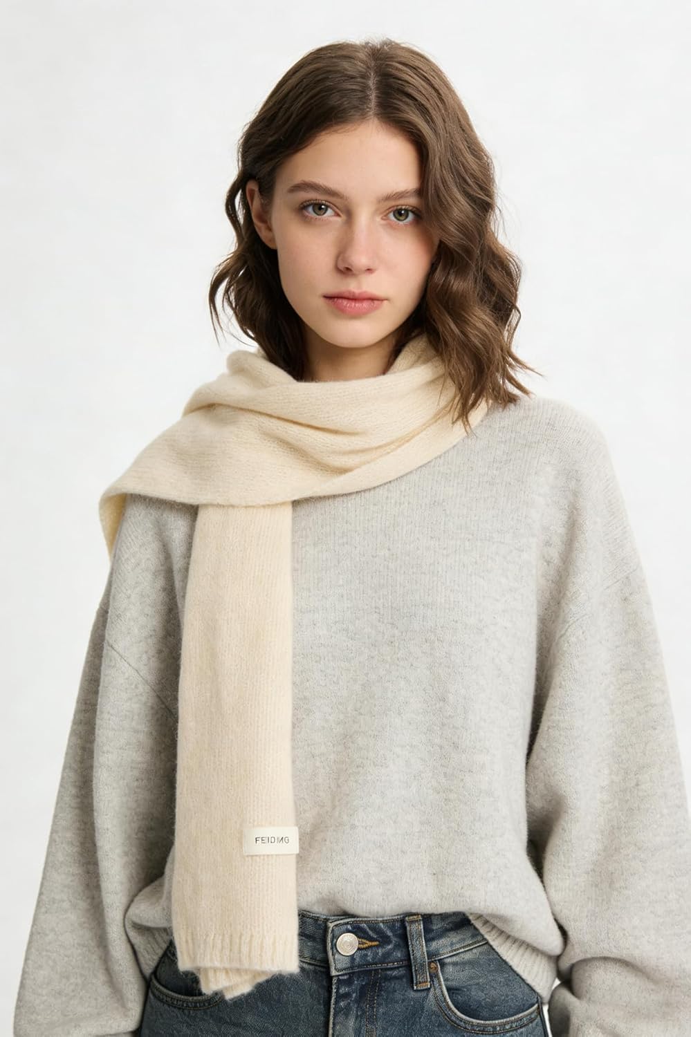 Women's Knit Scarf Warm Winter Scarves Long Thick Neck Scarf for Women Cold Weather - Image 2