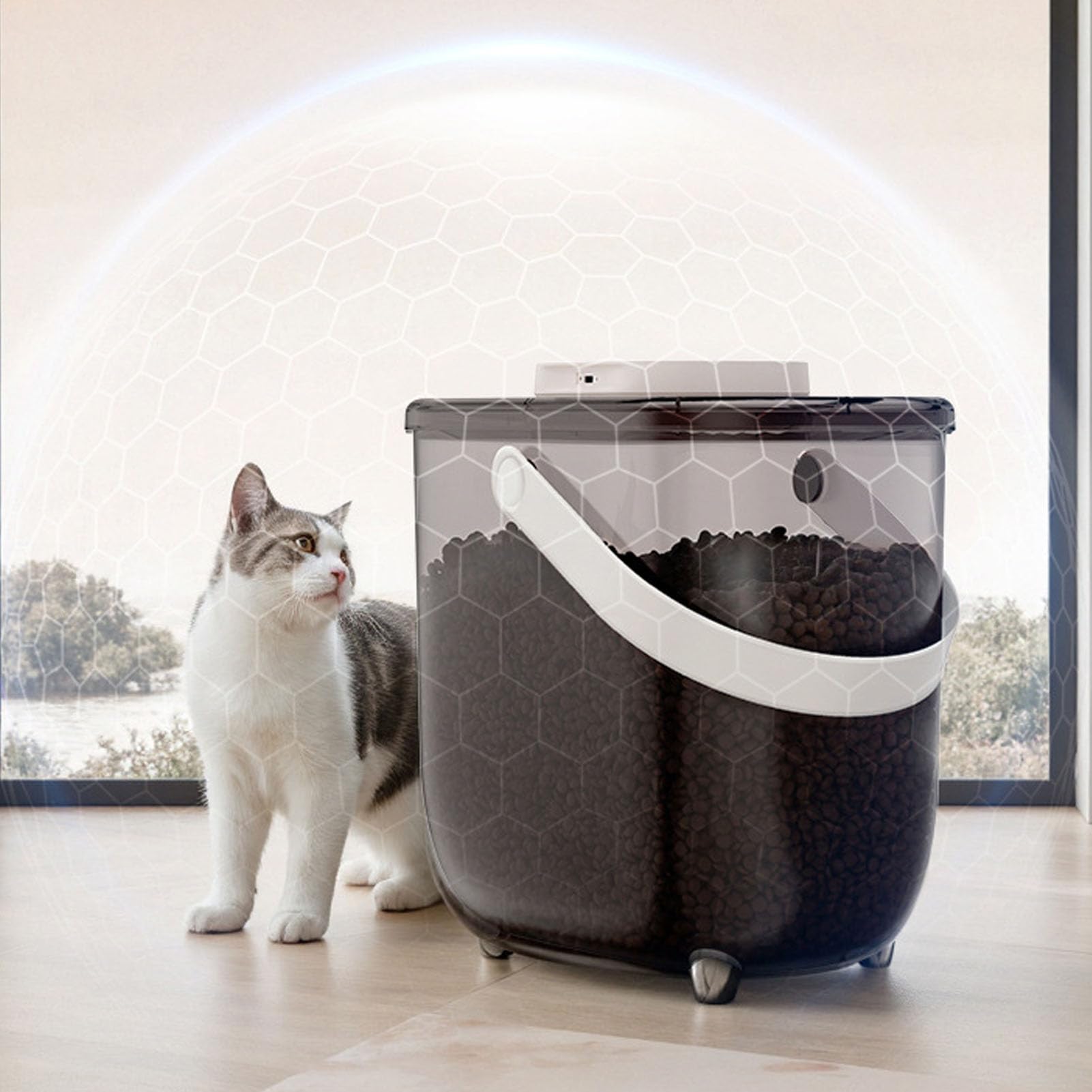 Luocute Contenedor de Comida para Mascotas con Sellado Al Vacío, Contenedor Hermético de Gran Capacidad para Almacenamiento de Alimentos para Mascotas con Tecnología de Vacío