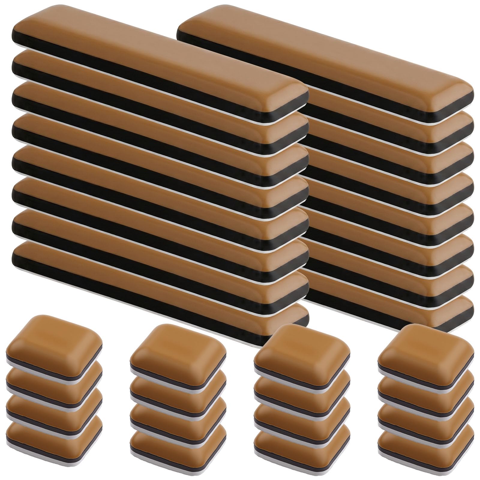 32 Pieces Teflon Furniture Gliders Orange Carpet Slider (19x70mm + 20x20mm)