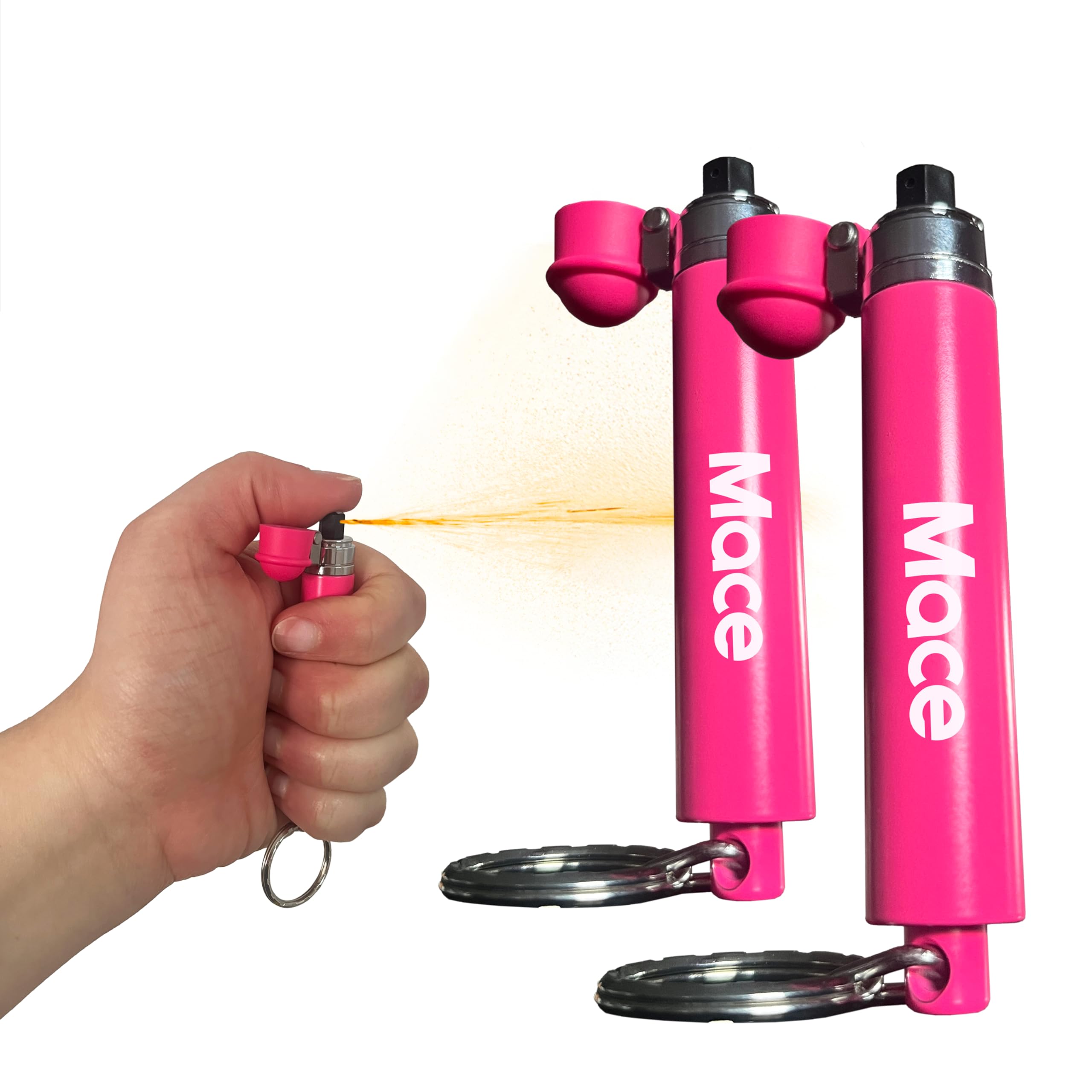 Mace Brand KeyGuard Mini Pepper Spray, Pink, 2-Pack – Accurate 5’ Powerful Pepper Spray Keychain for Women & Men – Refillable Spray, Flip-Top Safety Cap for Fast Access – Easy to Use, Made in The USA