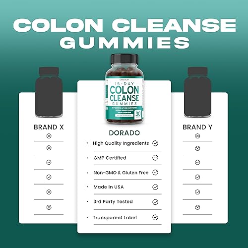 Miniatura 4 de Gomitas de limpieza de colon y desintoxicación de 15 días de limpieza intestinal (30 gomitas), limpieza intestinal y probiótico para laxante suave y