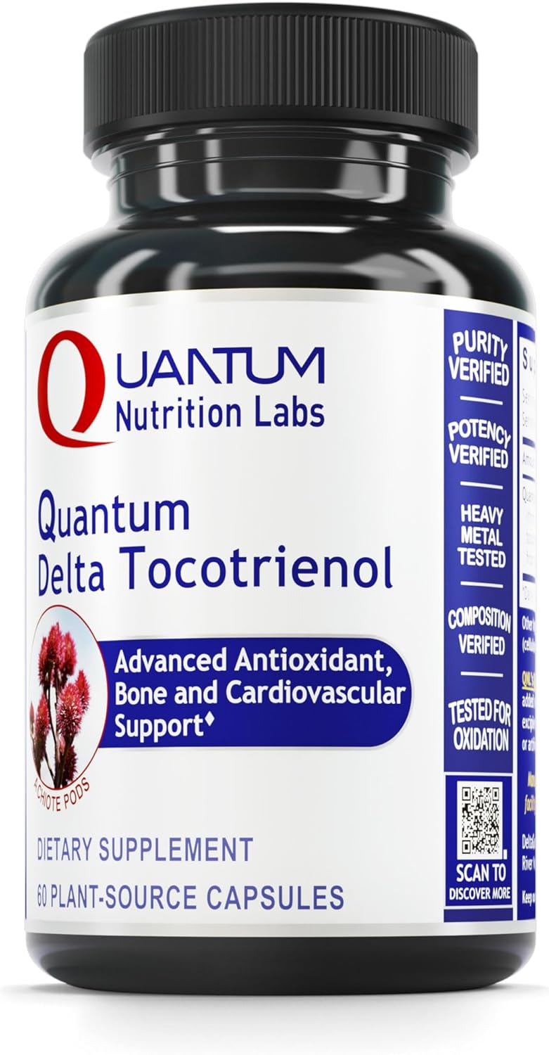 QNL Quantum Delta Tocotrienol - Vitamin E Tocotrienols Complex - Heart Health Supplement - Supports Liver & Bone Health - 60 Plant-Source Capsules