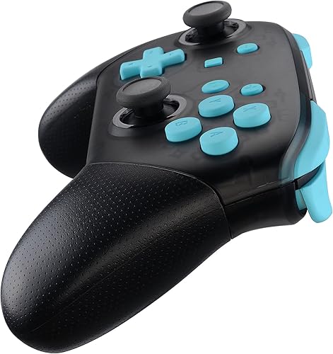 Miniatura 6 de eXtremeRate Heaven Blue Repair ABXY D-pad ZR ZL L R Teclas para Nintendo Switch Pro, brillante repuesto de botones completos con herramientas para