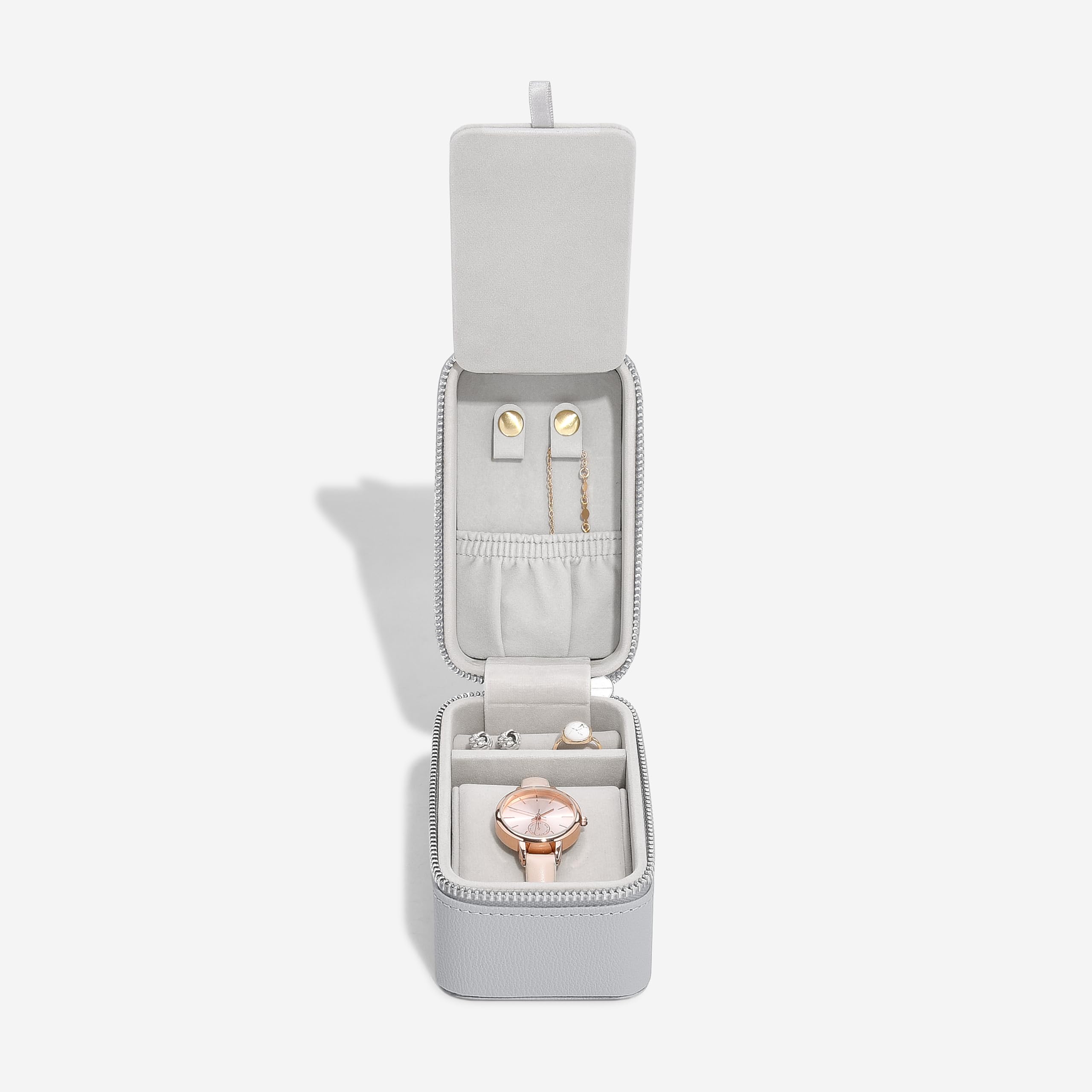 Stackers Pebble Grey Travel Jewelry & Watch Box