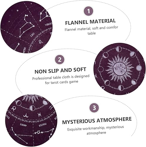Miniatura 4 de SAFIGLE Tapiz de Adivinación Tarob Constelación, Tapiz de Fase Lunar, Tapiz de Tarot, Camino de Mesa de Tarot, Paño de Altar Pagano, Tarot, Tela de