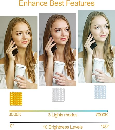 Miniatura 3 de Luz para selfie, luz de teléfono con 3 modos de iluminación5 niveles de brillo, luz de anillo de teléfono portátil para maquillaje, Tiktok,