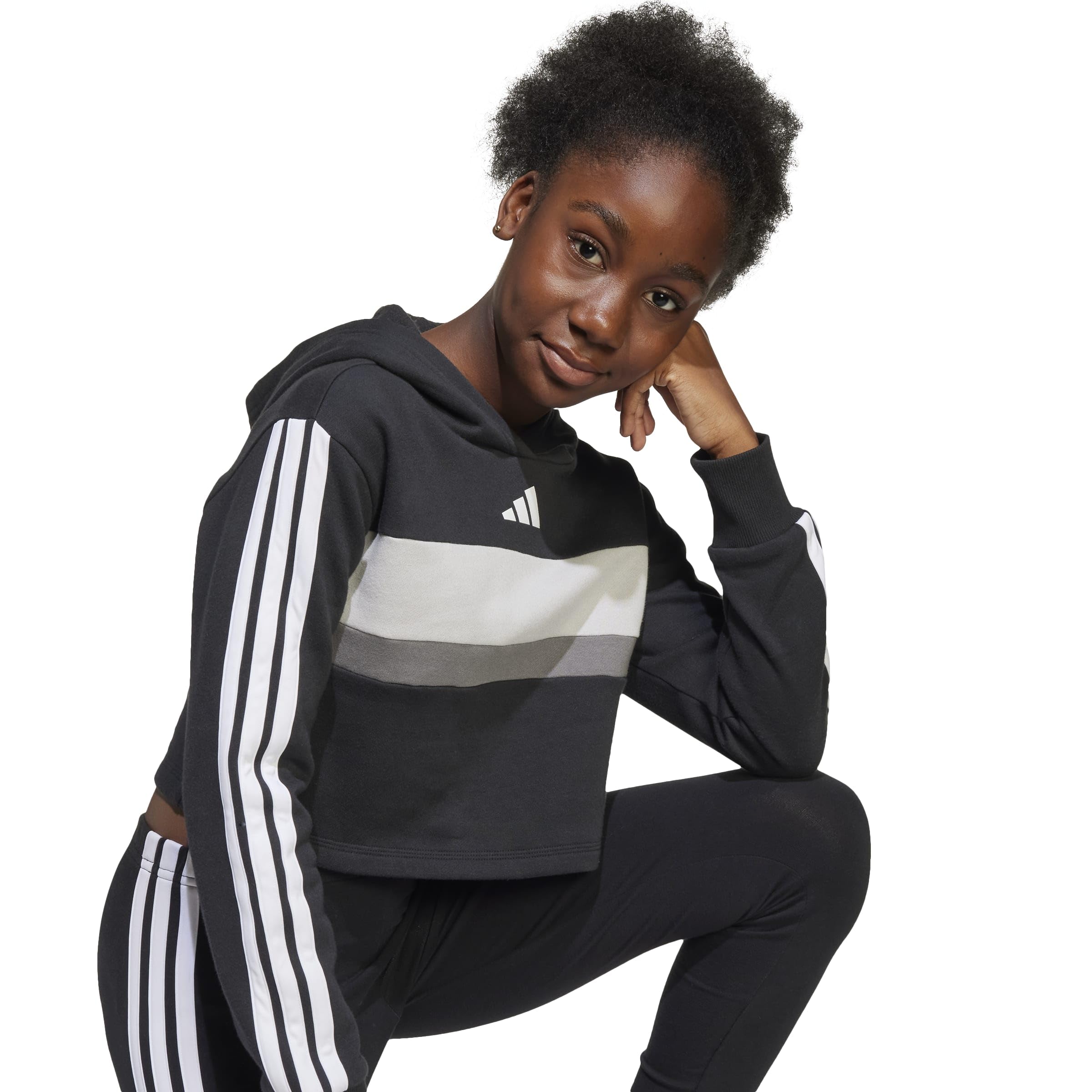 adidas Dresy Dziewczynki Seasonal Essentials Tiberio 3 Stripes Fleece Leggings Set