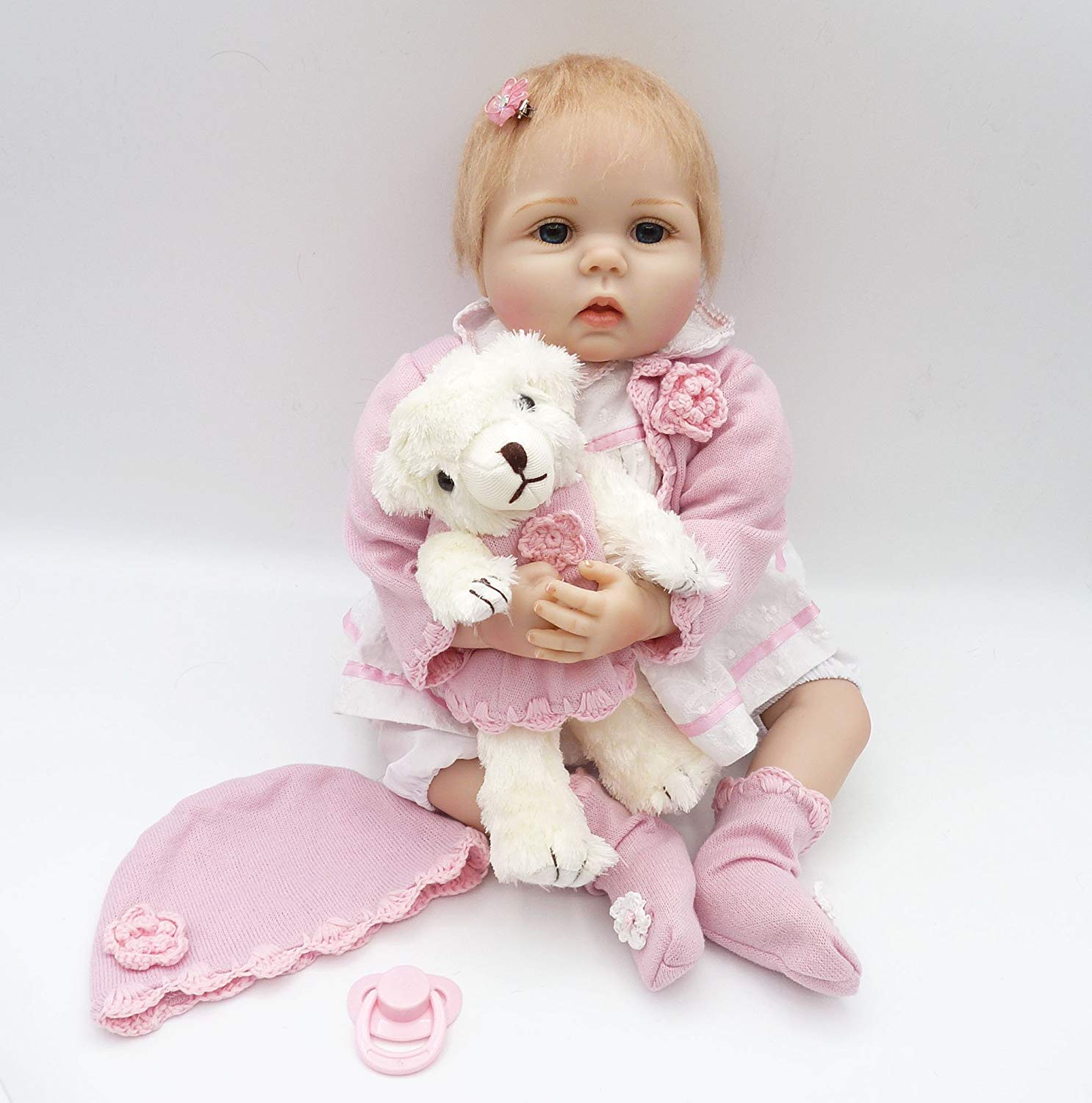 ZIYIUI Reborn Babypop Jongen 22 Inch 55cm Zachte Siliconen Vinyl Echt Uitziende Levende Baby Levensecht Goedkoop Magnetisch Speelgoed Vakantie Geschenken Reborn Poppen Reborn Doll