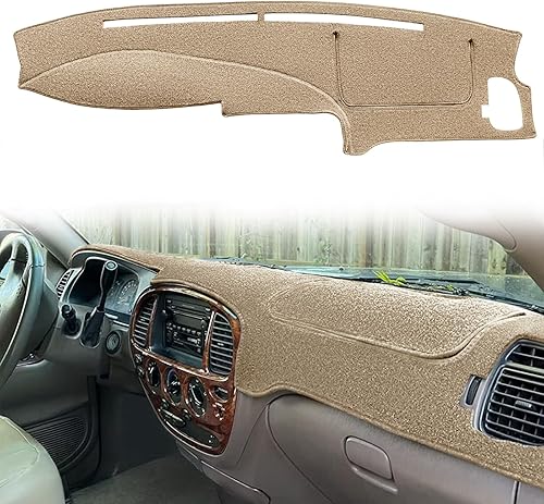 Tapete de cubierta de tablero para Toyota Tundra 2000-2006Toyota Sequoia 2001-2007, protector de alfombra para salpicadero F125 (beige)