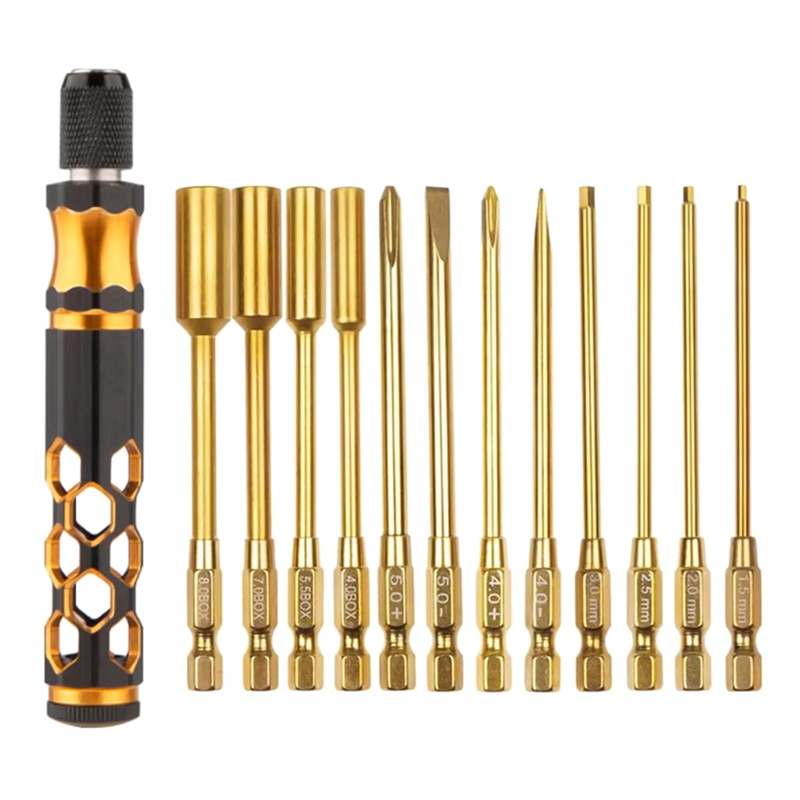 Tournevis hexagonal 12 en 1 pour réparation de voitures, d ' hélicoptères et de FPV avec clé et écrou Réparation d ' hélicoptères FPV et accessoires d ' outils électroniques de voiture