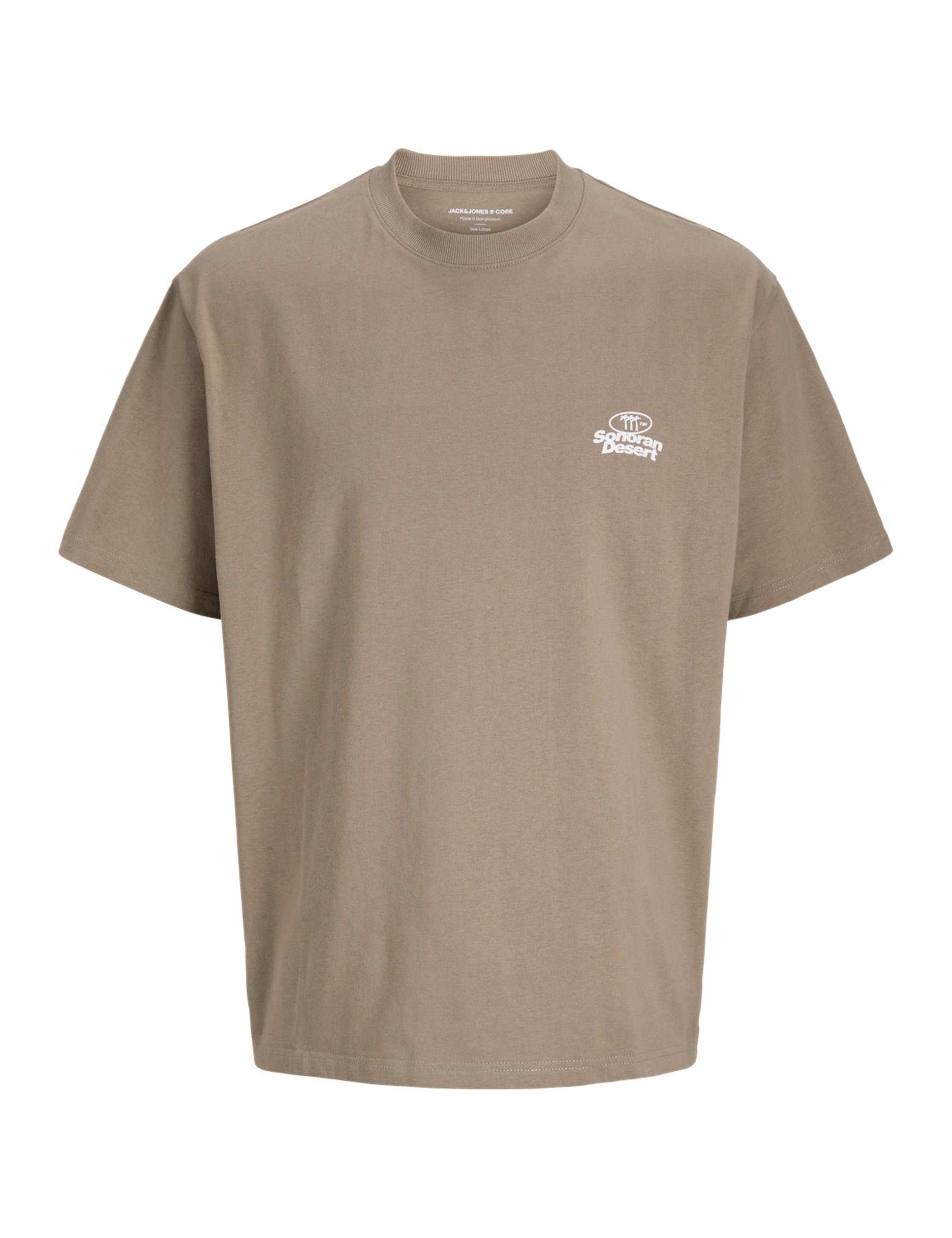 JACK & JONES Men's Jcoretreat Typographic Tee SS Crew Neck, Desert Taupe, L