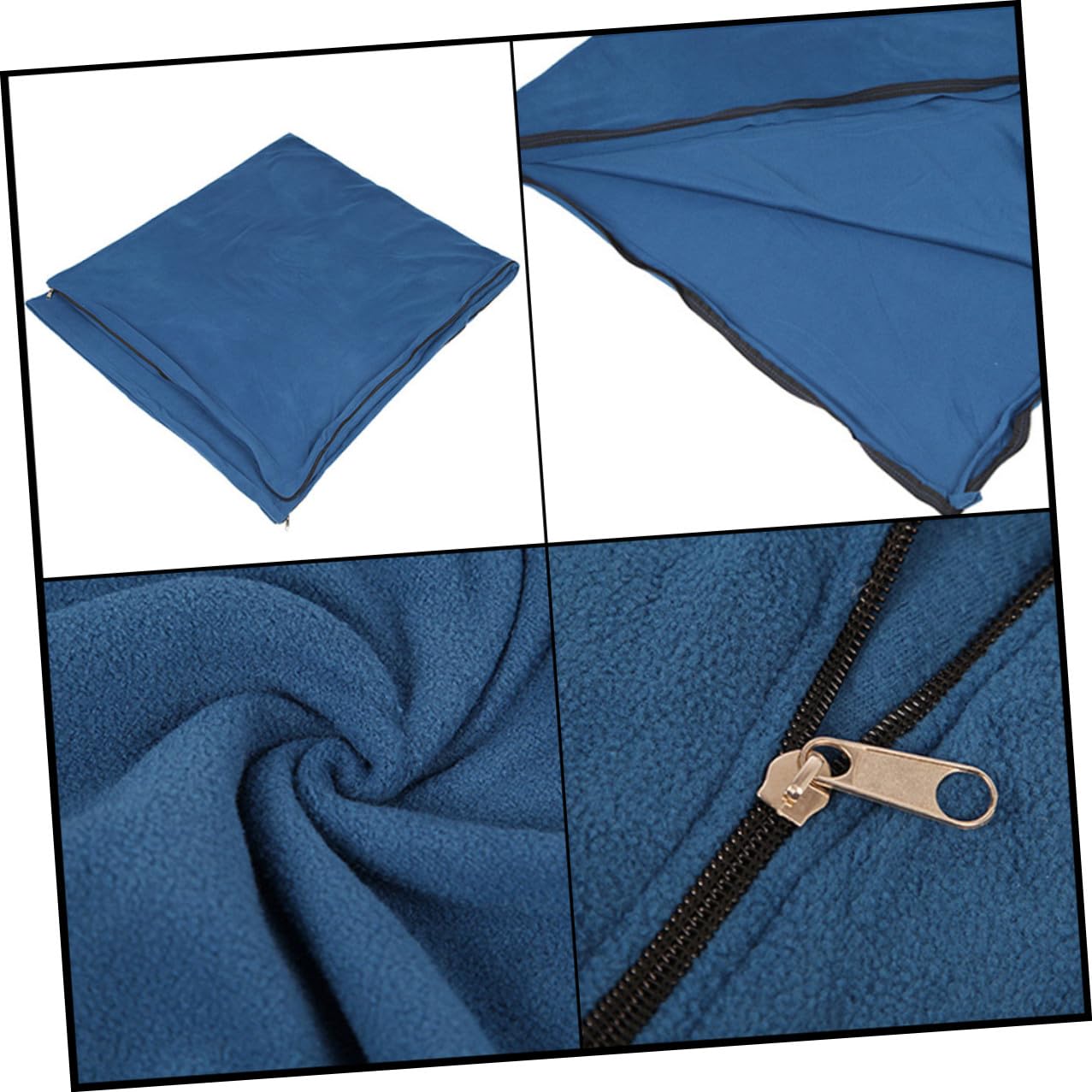 GALPADA Sacco Pelo da Campeggio in Pile Blu Leggero e Multifunzione per Escursioni e attività Outdoor Include Borsa da Trasporto