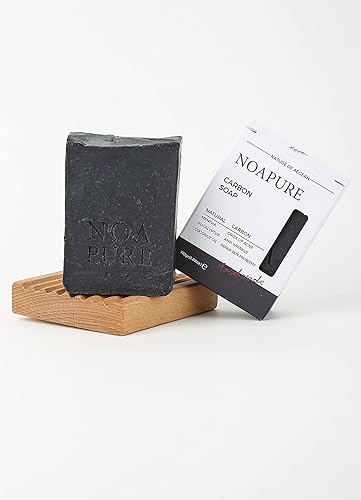 Miniatura 6 de NOA PURE - Jabón en barra de carbono natural, jabón vegano hecho a mano con aceites esenciales de primera calidad para cara, manos y cuerpo, jabón