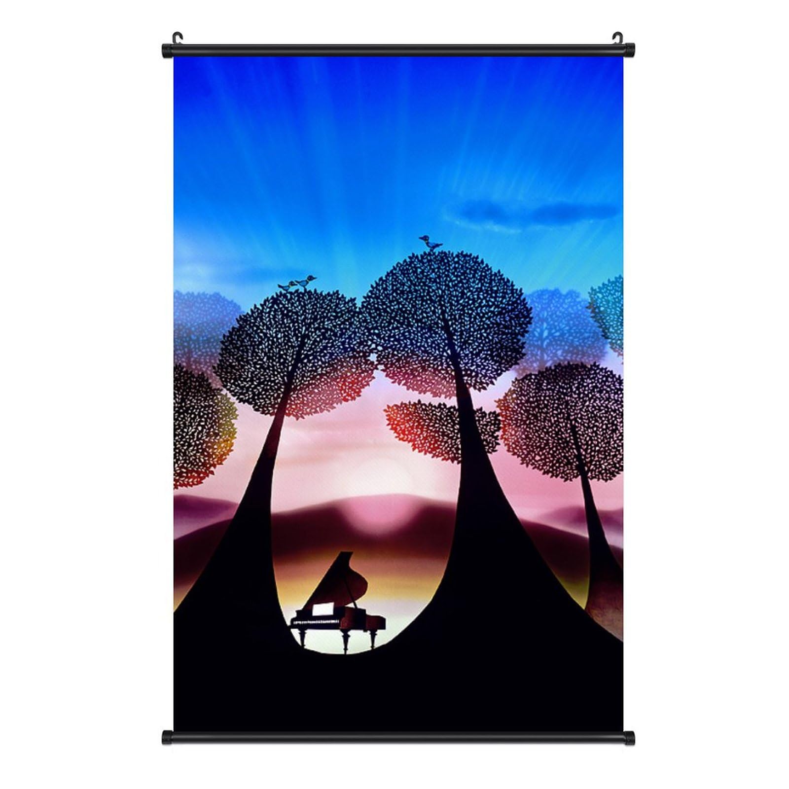 Amazon.co.jp: 藤城清治 夜明けのかがやき 掛ける絵 おしゃれ 軸物 