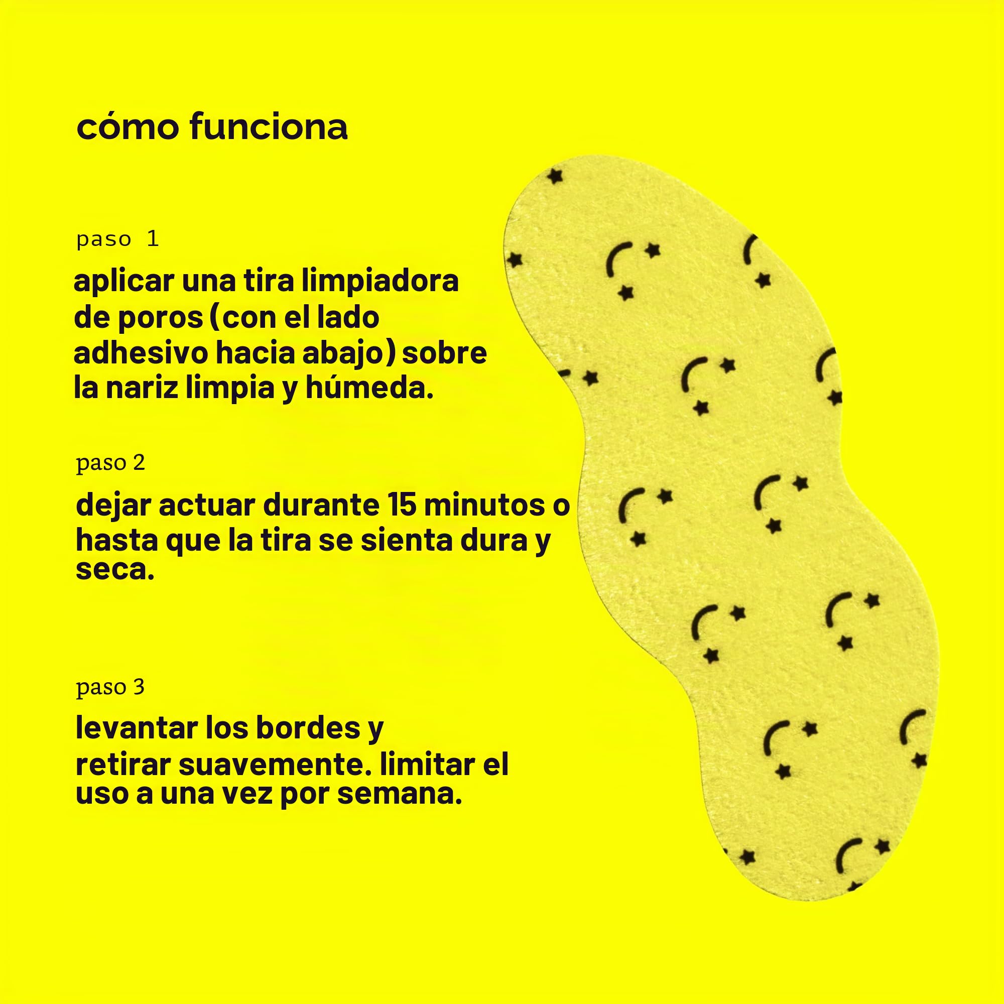Starface Tiras de poros, removedor de puntos negros, tira de limpieza profunda para la nariz, parches para poros (amarillo, 8 unidades)