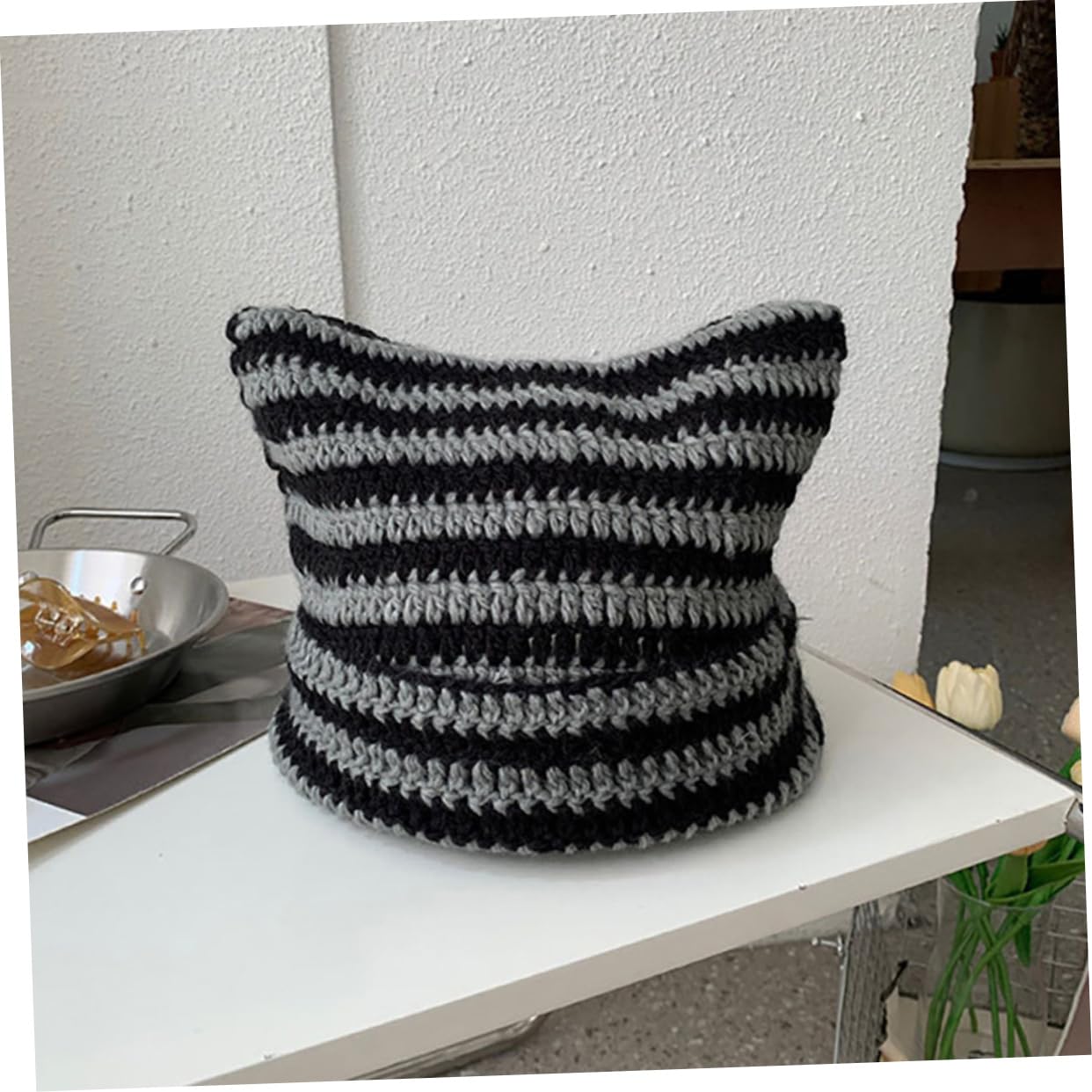 3 Piezas Gorro De Punto Sombrero De Damas Sombrero Informal Gorro Cálido Térmico Transpirable s De Mujer Gorras Accesorios De Mujer Gato Black Acrílico