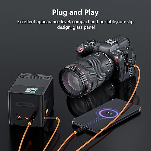 Miniatura 6 de ZGCINE Batería de montaje X99 V 99WH14.8V, mini batería de montaje en V compatible con cargador rápido USB-C PD de 100 W con D-TAP, PD dual USB-C,