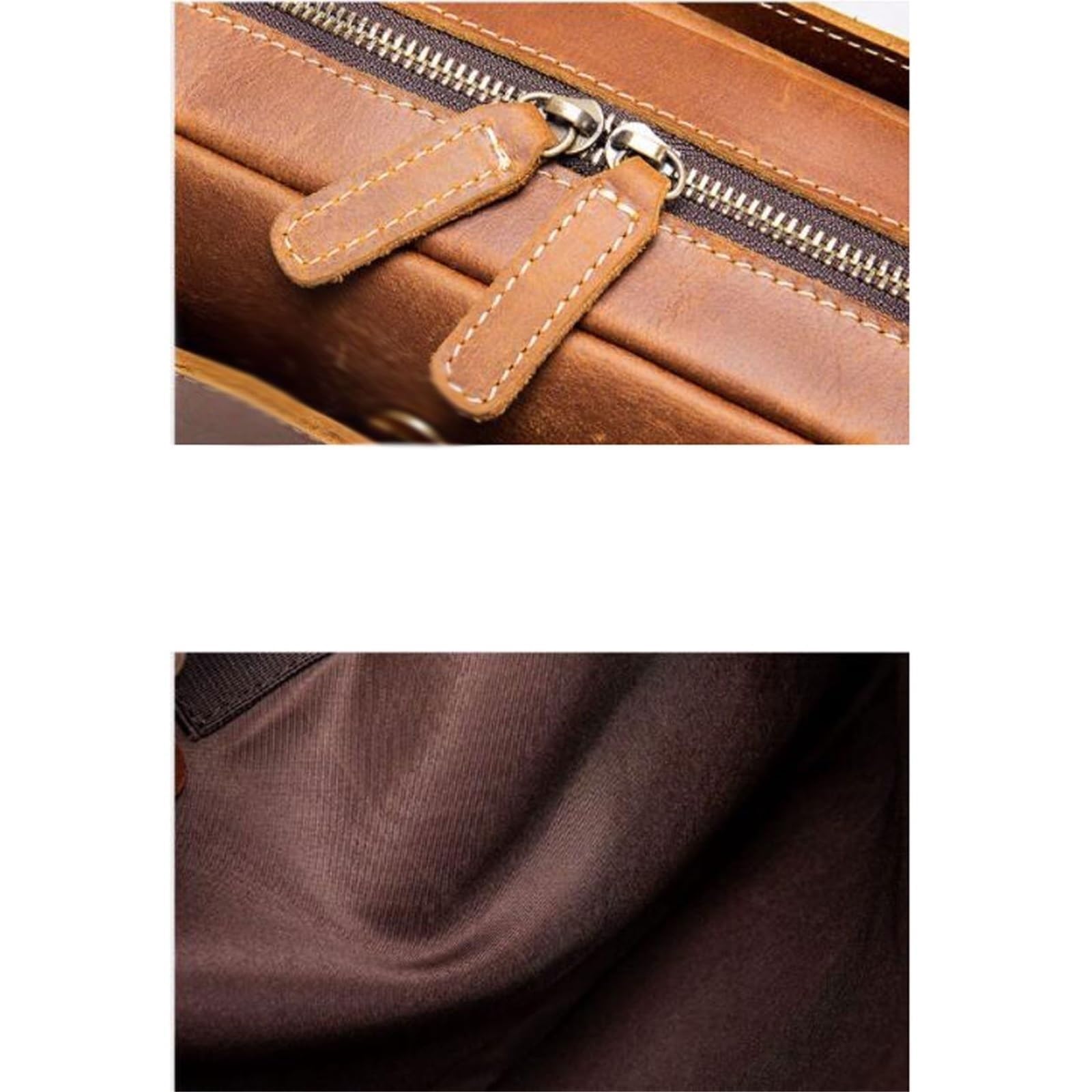 Borsa da lavoro in pelle for uomo, con tracolla e porta laptop da 14 pollici, for viaggi d'affari e lavoro