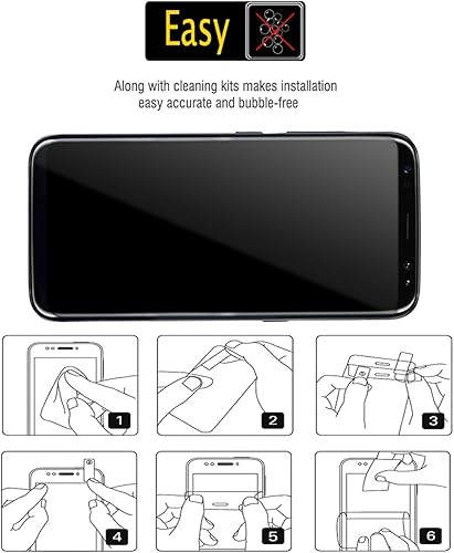 Miniatura 7 de Galaxy S8 - Protector de pantalla de vidrio templado perfecto 3D Touch compatible con alta calidad sensible flexible de 0.010 in para Samsung Galaxy