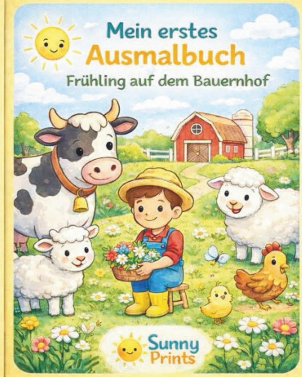 Mein erstes Ausmalbuch - Frühling auf dem Bauernhof: Liebevoll zusammengestellte Ausmalbilder mit Bauernhoftieren – ideales Geschenk für Kinder ab 2 Jahren