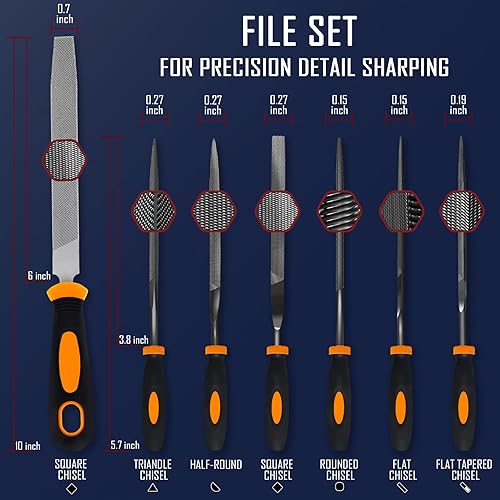 Miniatura 3 de KNINE OUTDOORS Juego de destornilladores, herramientas de mantenimiento con juego de archivos, juego de llaves hexagonales, llave de trinquete de