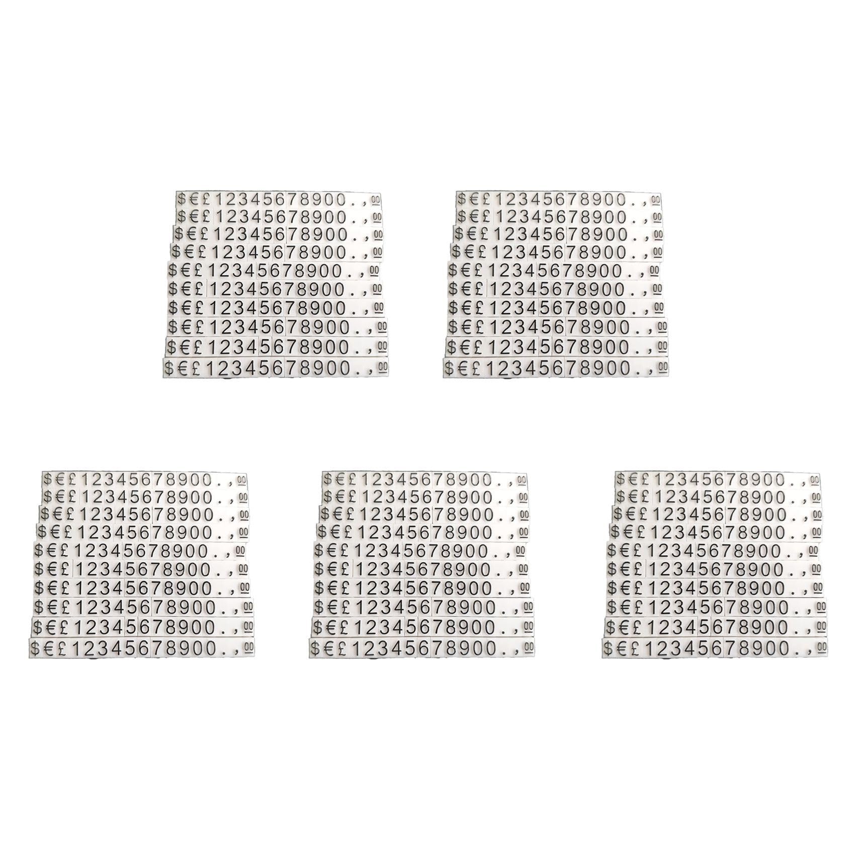 Jnchdghwa White Price Tags Price Display-Cubes Adjustable Number Counter Stand Label Sale Price Blocks 850 Pieces For Pricing Show Kit