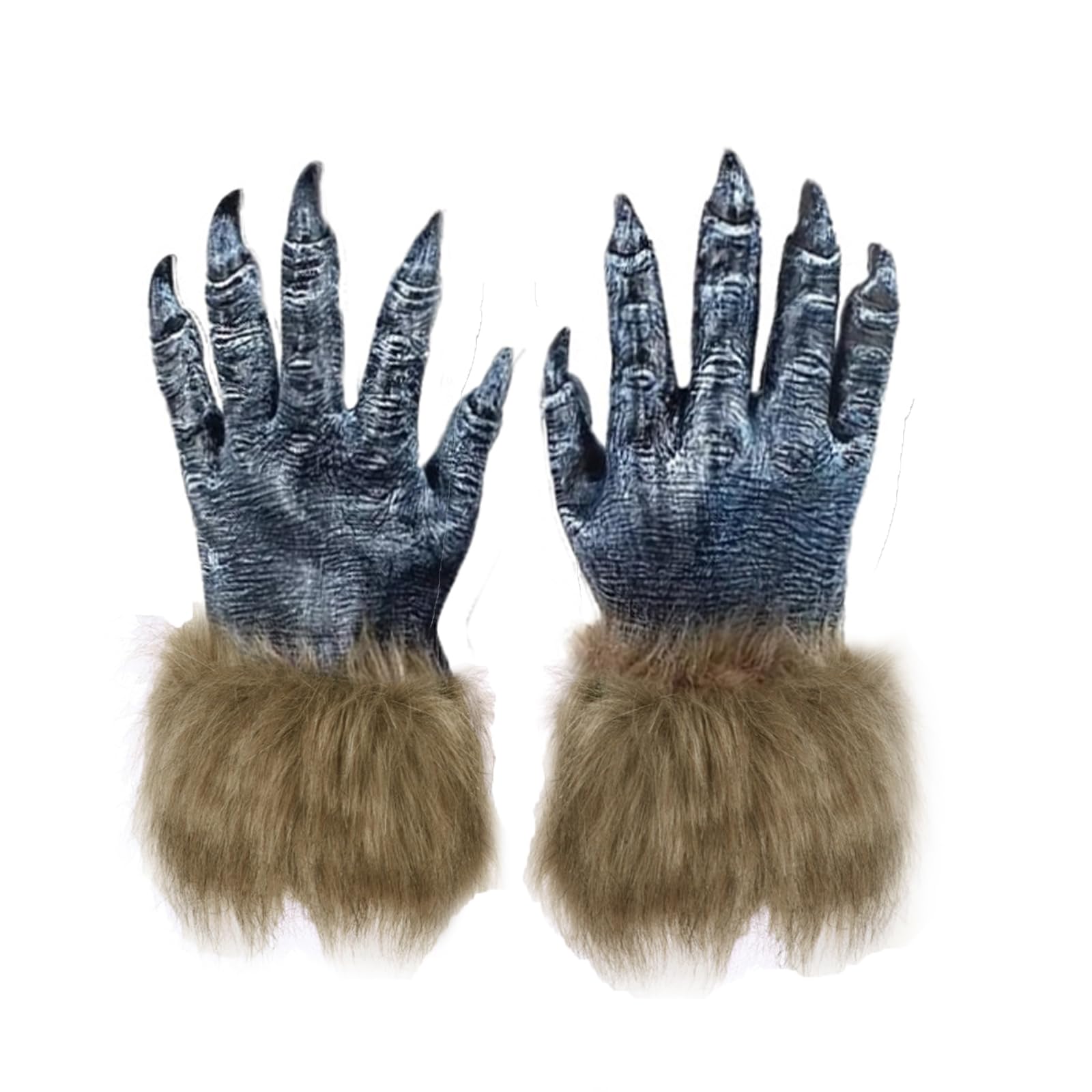 Horror Furry Werewolf Paw Gloves Men Women Halloween Cosplay Masquerade Mardi Gras Animal Wolf Grim Reaper Death Evil Devil Demon Gloves Claw Mitts Costume Accessory Dress Up Props Supplies