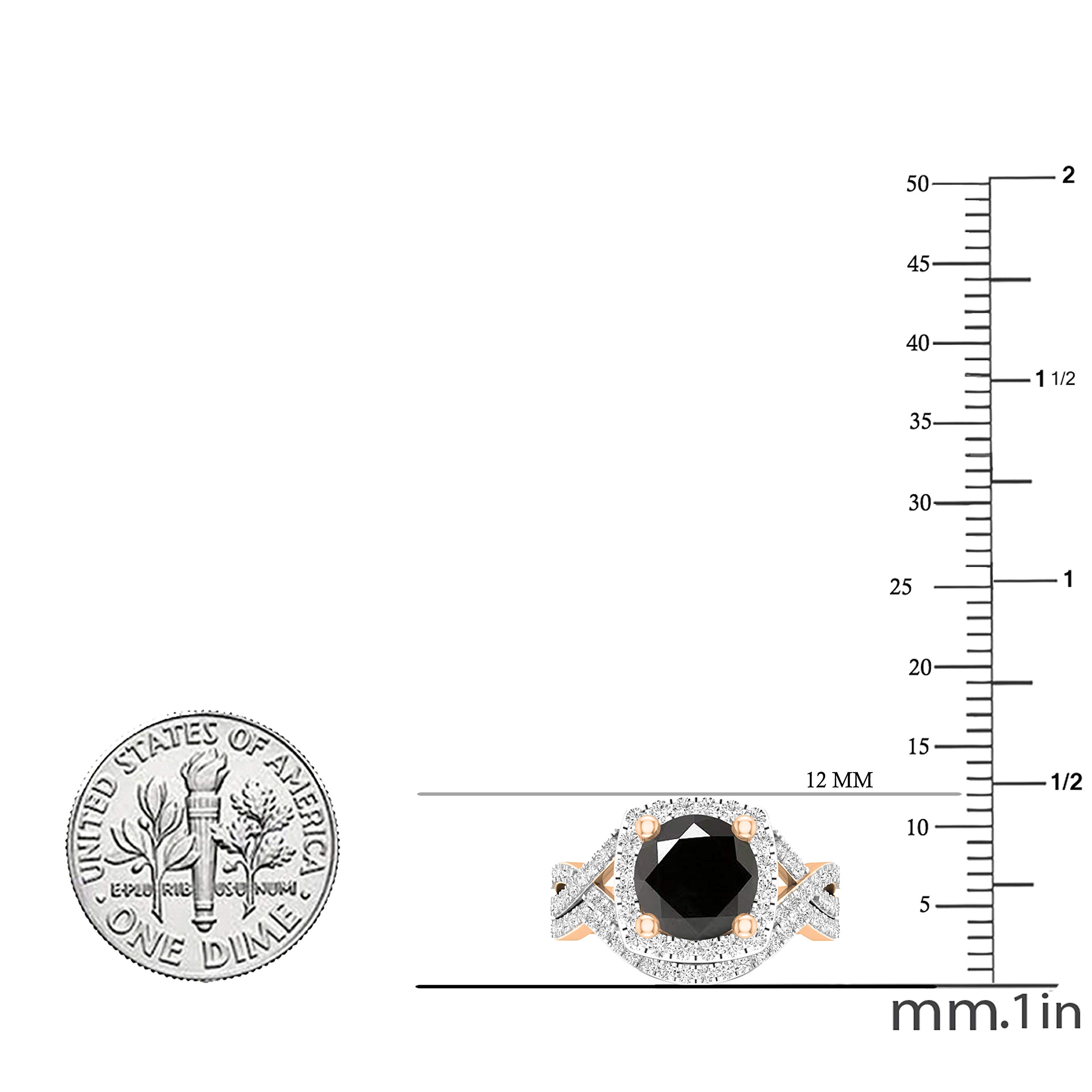 DazzlingRock Collection 14 quilates oro rosa redonda Black White diamanre negro