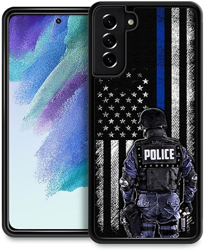 Miniatura 1 de DAIZAG Funda compatible con Samsung Galaxy S22 Ultra, bandera estadounidense de la policía estadounidense para hombre y mujer, protección a prueba