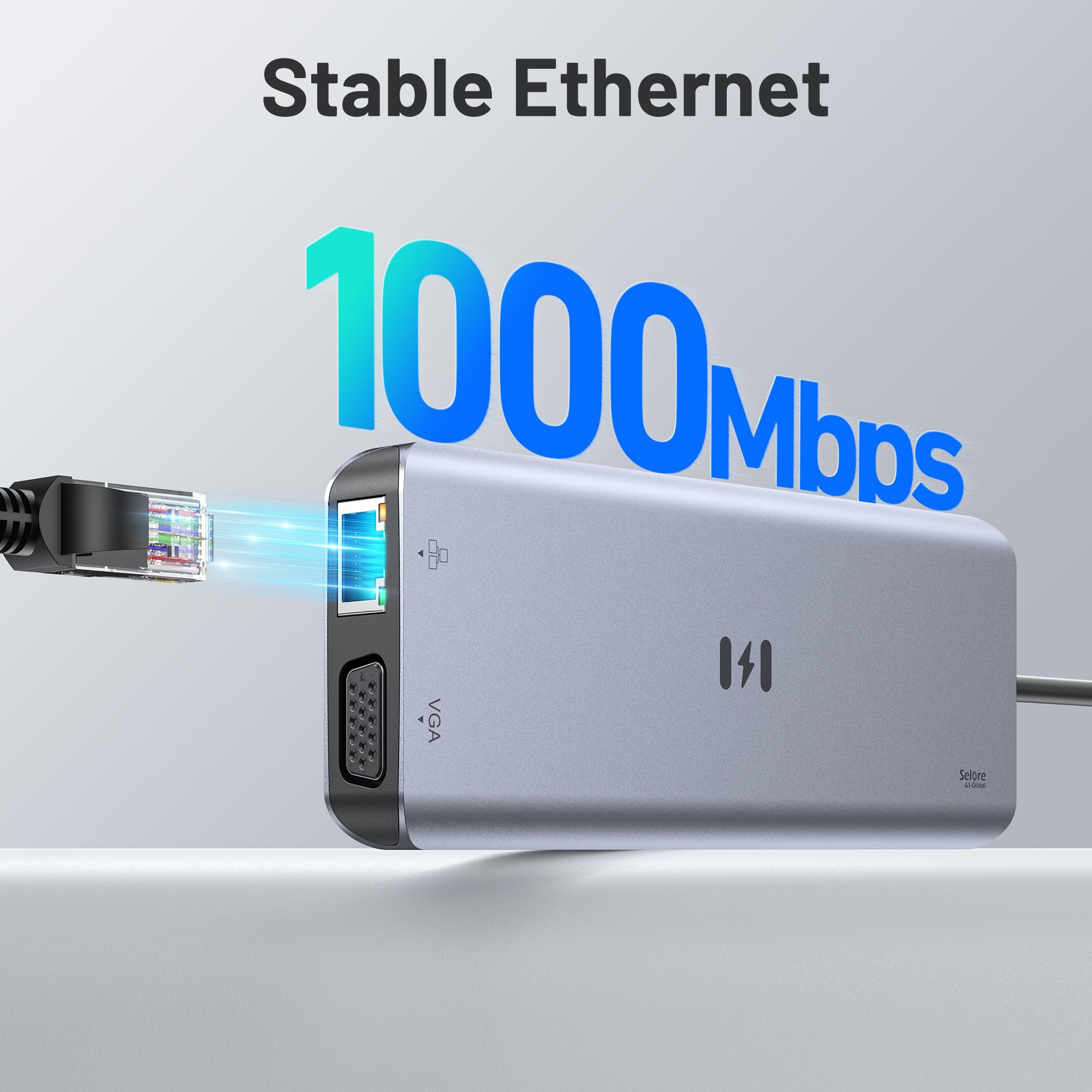 USB C DockingStation 4 Monitore, 13 in 1 Laptop Docking Station Vierfach-Monitor Dual HDMI DisplayPort VGA, 10Gbps USB A&C 3.1, 100W PD, Ethernet SD/microSD, USB C Hub für MacBook Dell Hp
