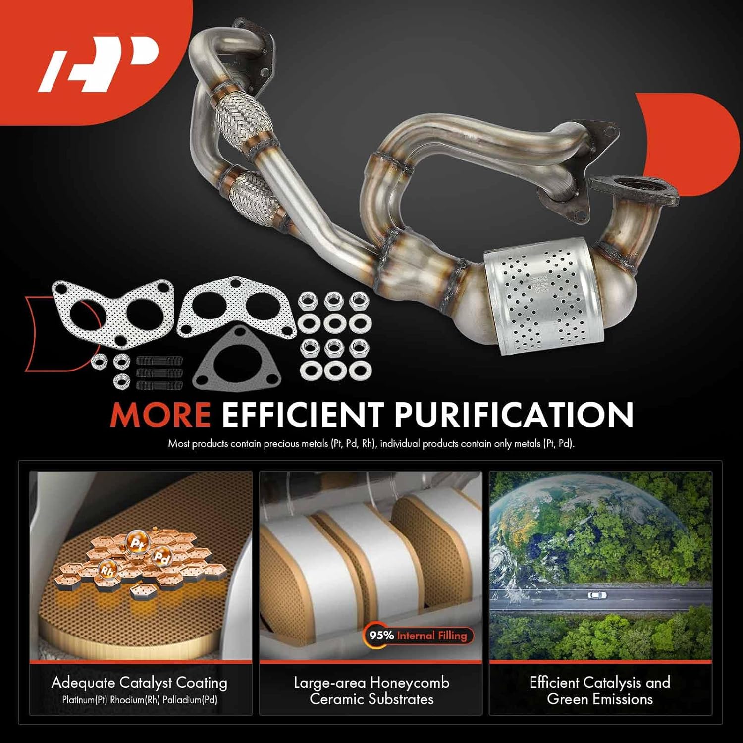 A-Premium Front Catalytic Converter Kit Direct-Fit Compatible with Subaru Forester 2006-2010, Outback Legacy 2006-2012, Impreza 2006-2011 & Saab 9-2X 2006 H4 2.5L, EPA Compliant