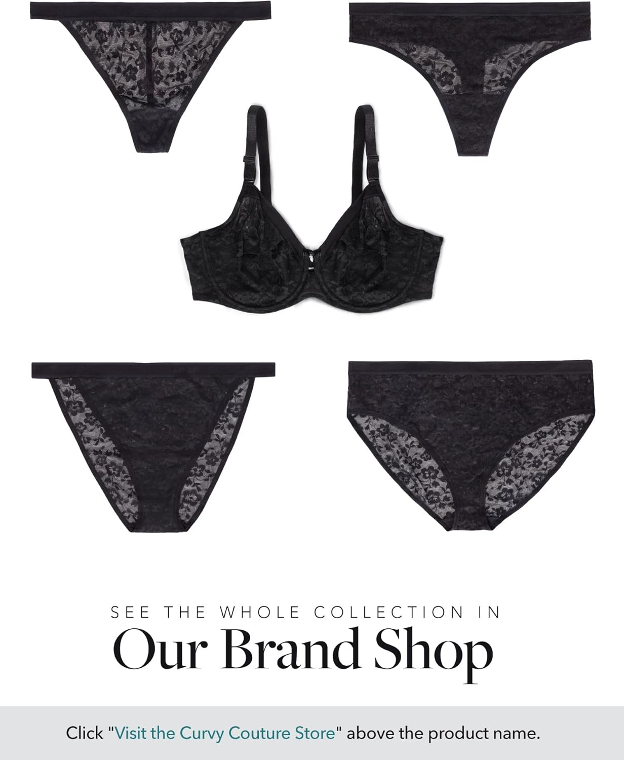 Curvy Couture womens Lace High Cut Brief Underwear - Image 5