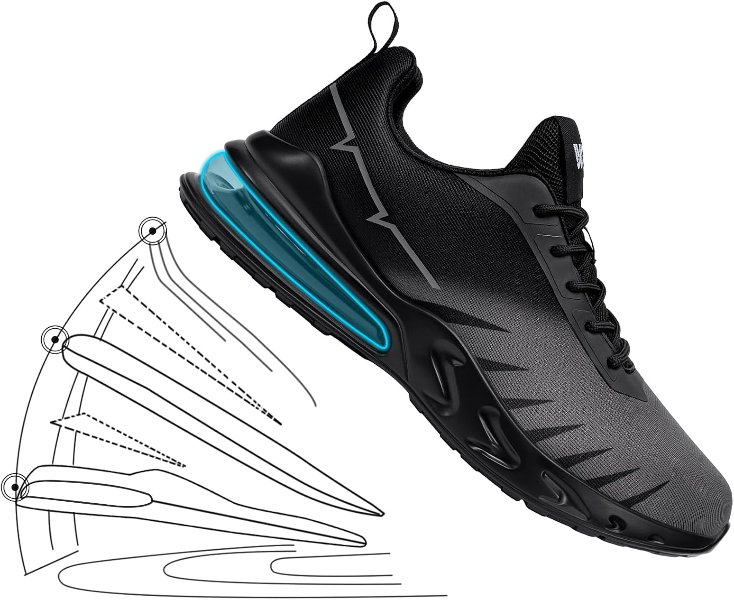 LARNMERN Men Slip Resistant Shoes Slip On Breathable Walking Sneakers Kitchen Chef Work Zapatos Trabajo Food Service Black Gray - Image 5