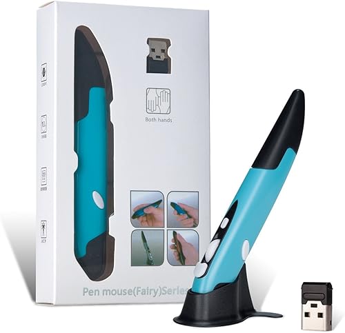 Miniatura 7 de lychee Ratón Óptico Inalámbrico de Bolsillo Tipo Pluma, Ratón Óptico Inalámbrico USB 2.4GHZ Tipo Pluma 800/1200/1600 DPI Ajustable Escritura a Mano