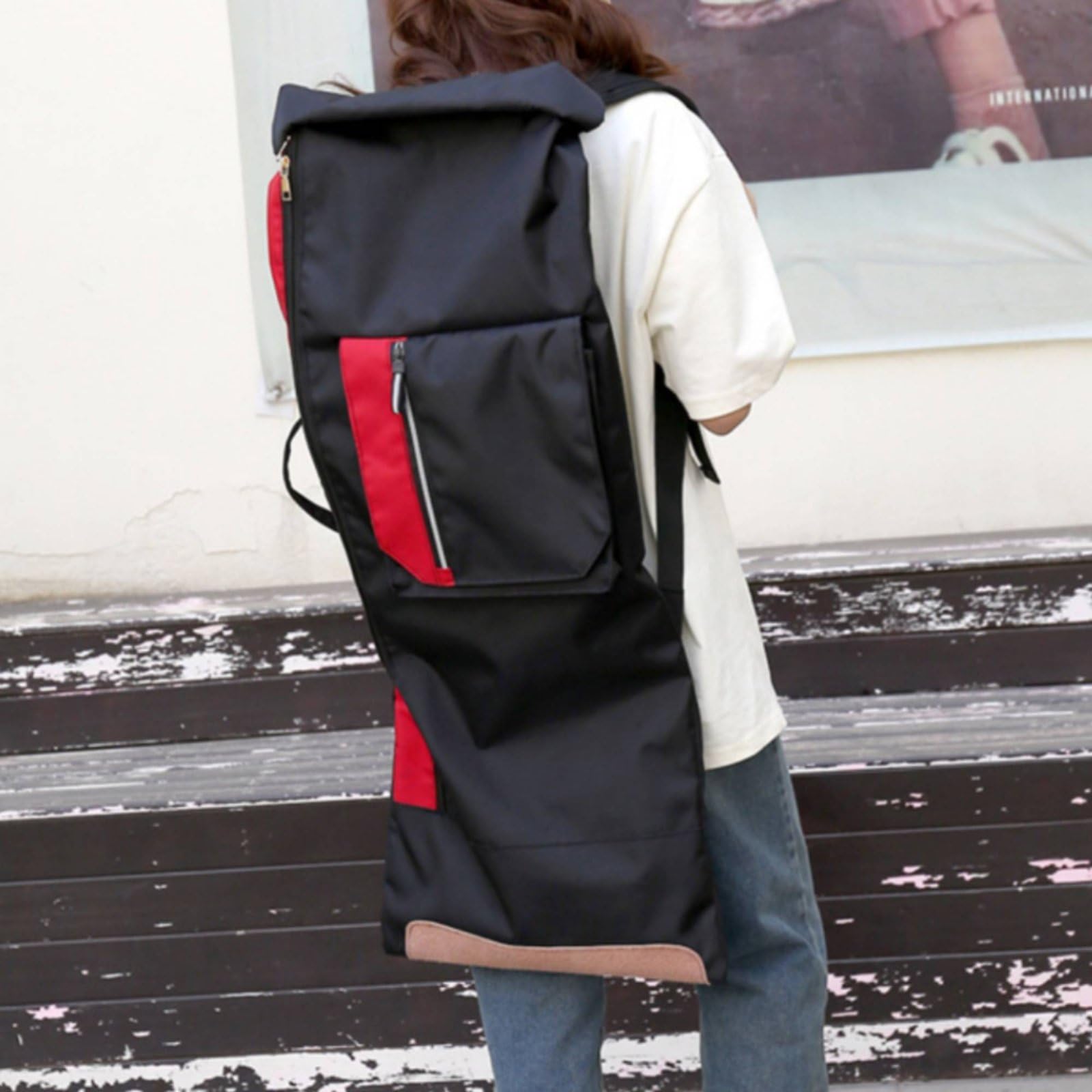 Sac de Rangement Skateboard Sac à Dos Porteur Housse Étui Rangement Transport Visibilité Accrue en Faible Luminosité et Protection Contre Intempéries