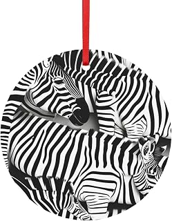 Zebra Round-Shaped Pendant Christmas Tree Hanging Decorations for Festivals