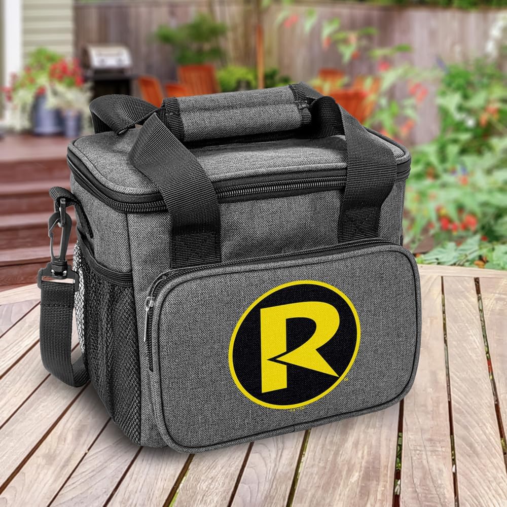 Popfunk Batman Robin Logo Soft Insulated Cooler Bag, Large Lunch Bag, Lightweight, Thermal and Reusable for Office, Picnic, Beach